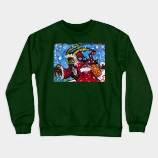 Krampus on the rooftops Crewneck Sweatshirt